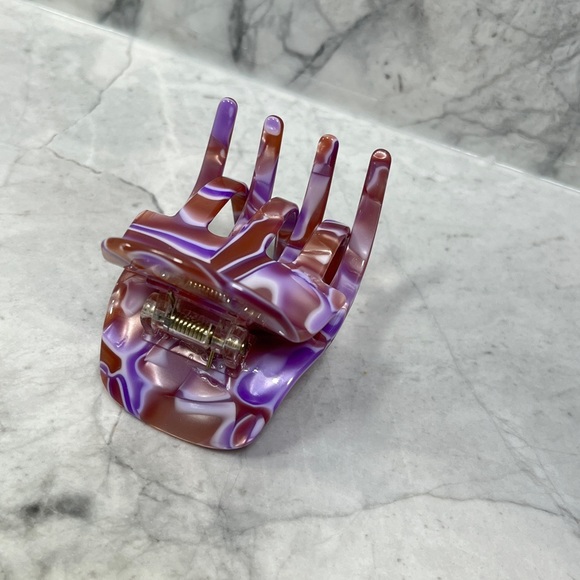 Chunks Jumbo Claw Clip for thick hair, pink purple marble, Curly Hair, Large - Picture 4 of 6